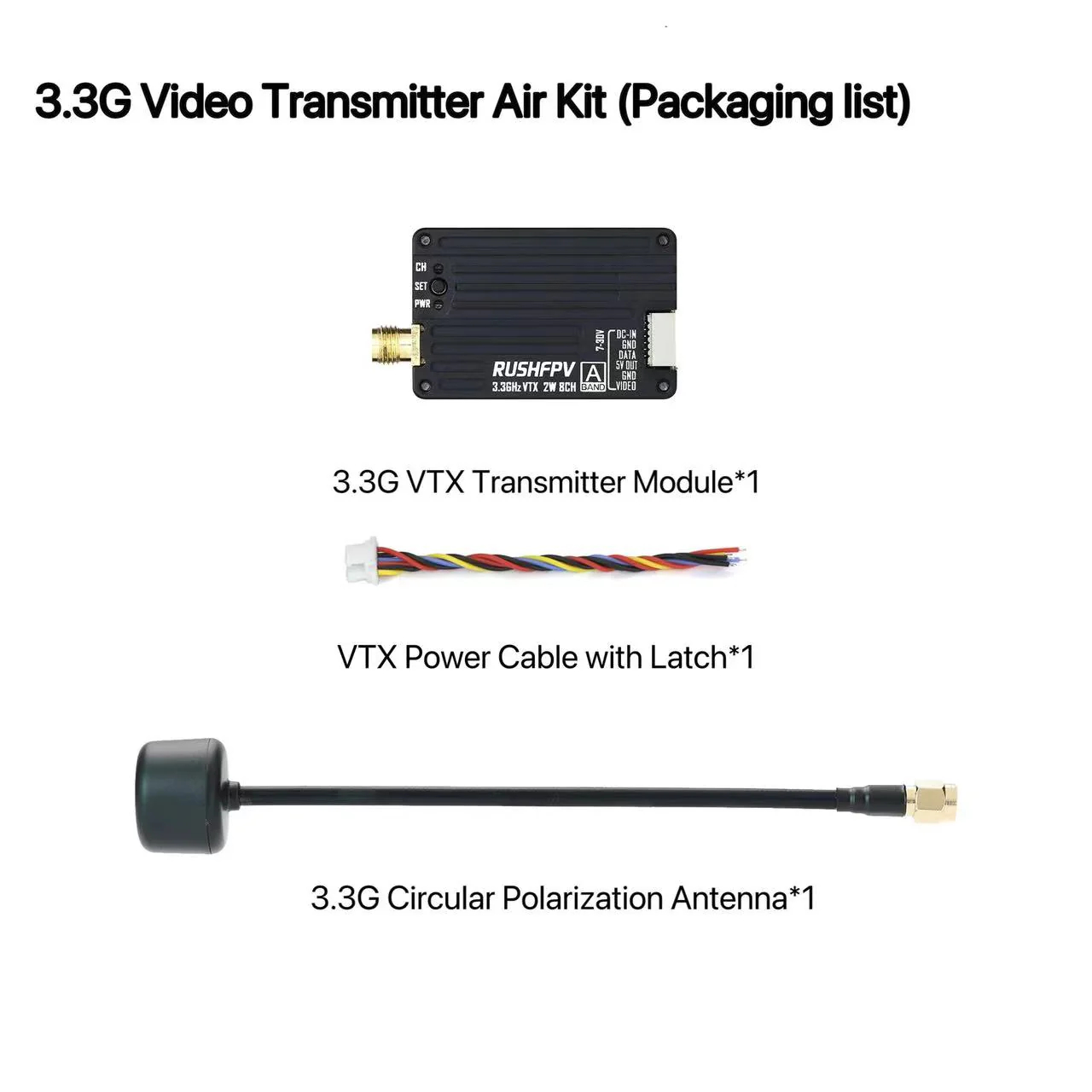 RUSHFPV 3.3G 2W VTX Transmitte - Drone Antenna recensione e prezzo